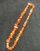 An amber type bead necklace
