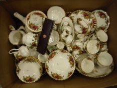 A collection of Royal Albert "Old Country Roses" pattern tea and dinner wares to include plates,
