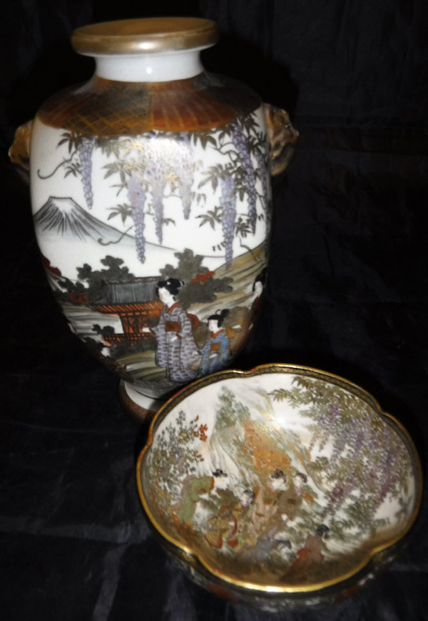 A Japanese Meiji period satsuma ware vase of square form,