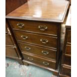 A reproduction mahogany chest of four graduated drawers,