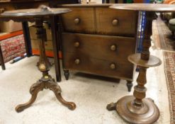A 19th Century mahogany circular table, with column support and a small circular mid tier,