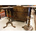 A 19th Century mahogany circular table, with column support and a small circular mid tier,