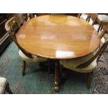 A mahogany twin pedestal D end extending dining table CONDITION REPORTS Various