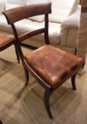 A composite set of eight Victorian mahogany bar back dining chairs on turned front legs to peg feet