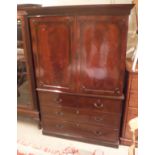 A 19th Century mahogany linen press,