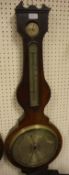 A 19th Century mahogany cased banjo barometer thermometer by C Volonte
