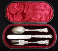 A collection of mainly silver plated and silver cutlery to include silver spoon,