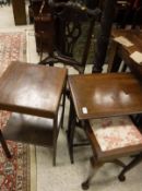 A mahogany centre table, a piano stool, an assortment of chairs,