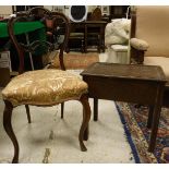 Four Victorian rosewood balloon back serpentine fronted dining chairs on cabriole front legs,