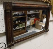 A Victorian rosewood overmantle mirror