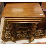 An Edwardian mahogany and satinwood banded quartetto nest of occasional tables on turned supports