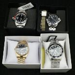 A collection of gentlemen's watches comprising a Barrel, two Eichmuller and an Executive, all boxed,