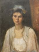 ELFRIDA THARLE HUGHES "Helen Constance Hammersley", a portrait study of a lady in a white dress,
