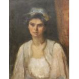 ELFRIDA THARLE HUGHES "Helen Constance Hammersley", a portrait study of a lady in a white dress,