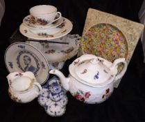 A Coalport twin-handled tazza with floral spray and gilt decoration marked "England Coalport" to