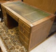 A mahogany double pedestal desk,