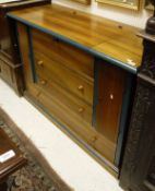 A modern mahogany dressing chest unit,
