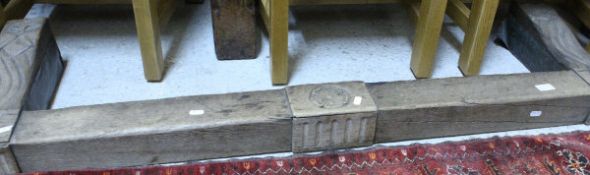 An oak fire kerb in the Arts and Crafts manner,