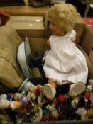 A quantity of assorted miscellaneous items to include dolls of the world, china, fishing reels,
