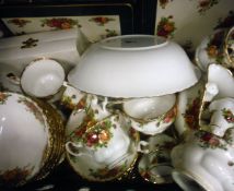 A collection of Royal Albert "Old Country Roses" pattern tea and dinner wares to include plates,