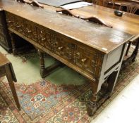 A 17th Century oak dresser in the Jacobean manner,