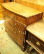 A 19th Century mahogany bow fronted chest of four drawers,