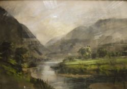AUBREY R PHILLIPS "Mountainous landscape", pastel,