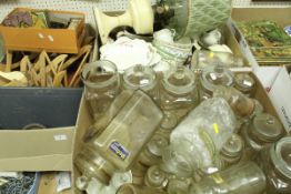 A box of assorted miscellaneous china to include various 19th Century coffee cans, etc,