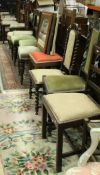 A collection of thirteen various chairs ,