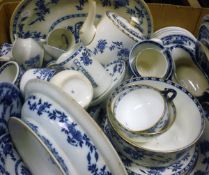 Five boxes of assorted blue and white decorative china wares,