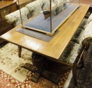 A modern oak refectory style table,