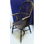 A Thames Valley Windsor chair with crinoline stretcher CONDITION REPORTS Height of