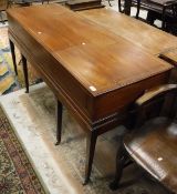 A 19th Century mahogany square front piano converted to writing desk,