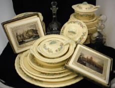 A collection of Staffordshire New Hall Hanley dinner wares to include plates, tureens,