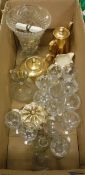 A box of assorted glass wares,