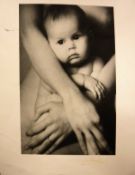 AFTER SIR PATRICK LICHFIELD "Babe in arms", black and white print,