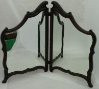 A 19th Century mahogany bi-fold dressing table mirror CONDITION REPORTS Height is 53