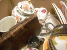 Two boxes of assorted china wares to include Collingwood tea wares,