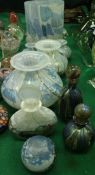 Assorted Isle of Wight glassware to include vase, paperweight, scent bottles,