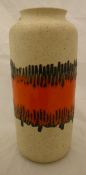A West German vase with burnt orange decorative band,