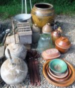 A collection of garden tools,