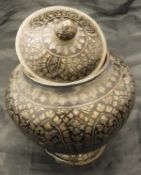 A 19th Century or earlier Bidriware lidded pot