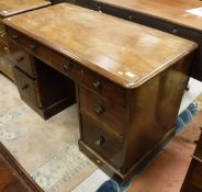 A Victorian mahogany double pedestal desk,