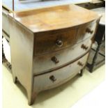 An early Victorian mahogany bow front chest,