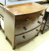 An early Victorian mahogany bow front chest,