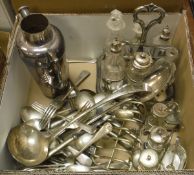 A large quantity of assorted electro-plated and other metal wares to include commemorative spoons,