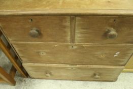 A Victorian pine chest of two short over two long drawers and a small pine occasional table