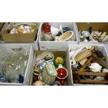 Six boxes of assorted glass and china wares,