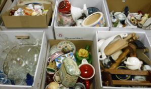 Six boxes of assorted glass and china wares,