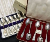 A set of six George III silver teaspoons (by Peter and William Bateman, London 1812),